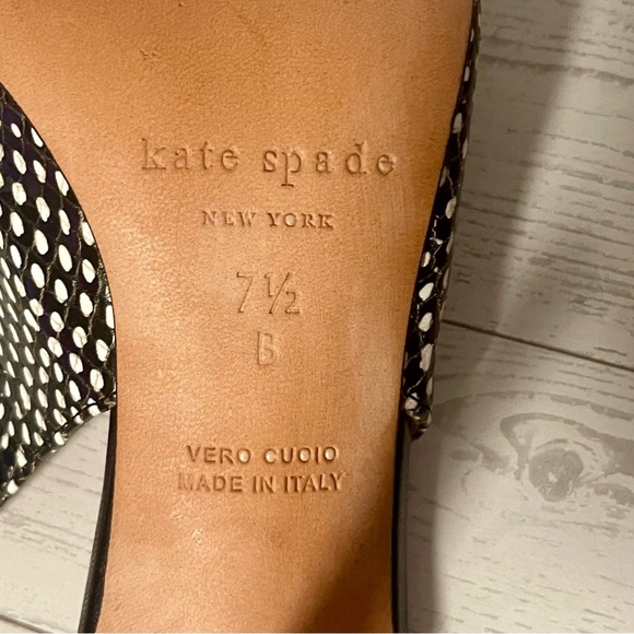 Kate Spade New York Black and White Bow Slingback Heels Size 7.5 B - Picture 10 of 11